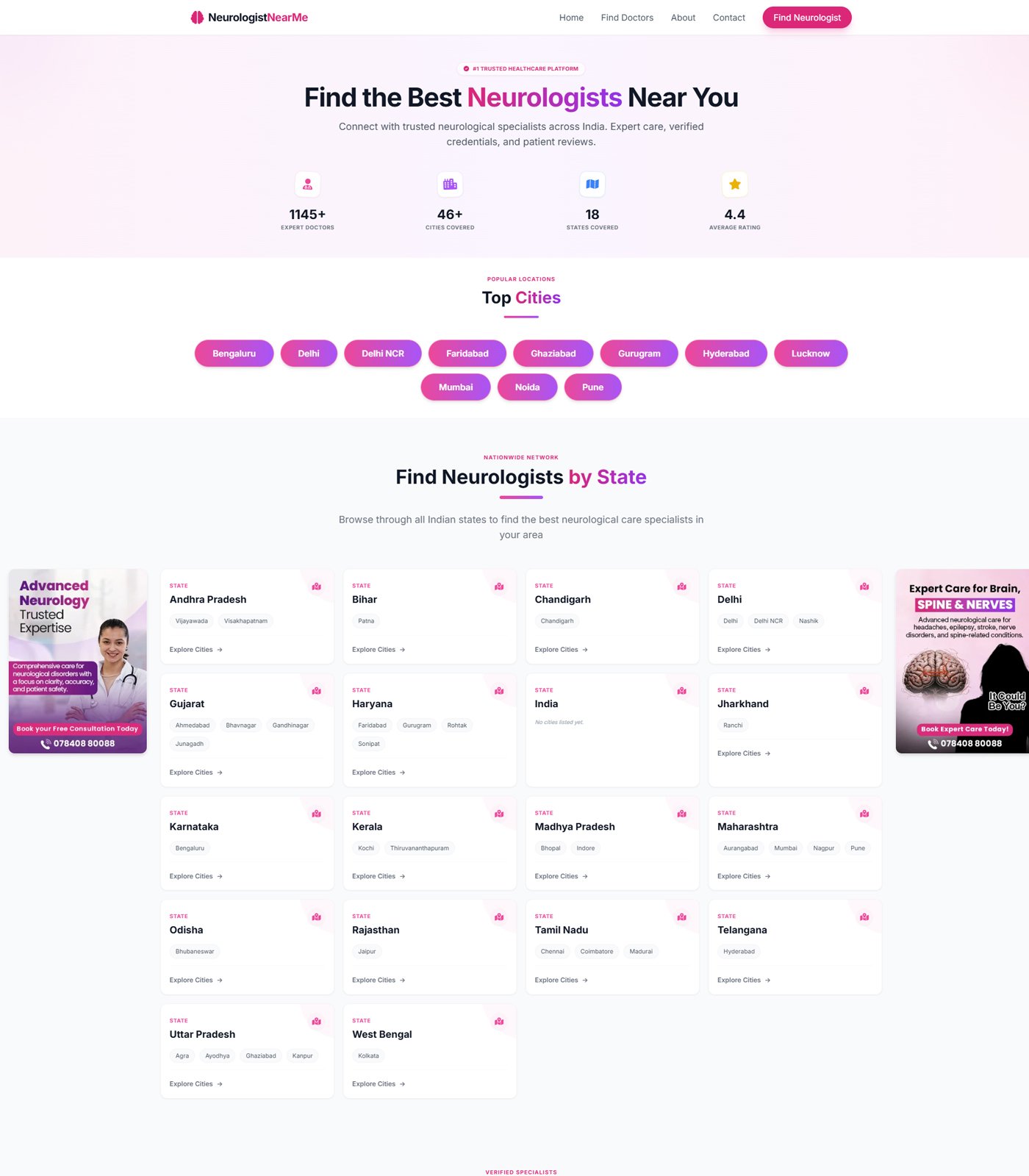 NeurologistNearMe — medical website built by DoubleSure